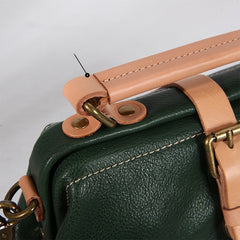 Vintage Womens Tan Leather Doctor Handbags Side Purses Doctor Purses for Women - iLeatherhandbag