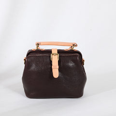 Vintage Womens Tan Leather Doctor Handbags Side Purses Doctor Purses for Women - iLeatherhandbag