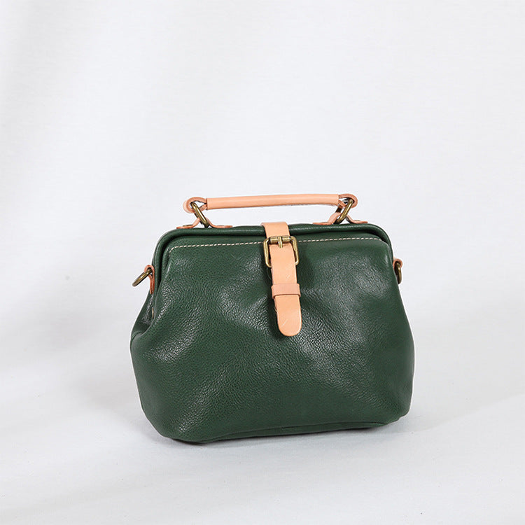 Vintage Womens Tan Leather Doctor Handbags Side Purses Doctor Purses for Women - iLeatherhandbag