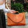 Genuine Leather Tote Bag tan Leather Work Tote Womens