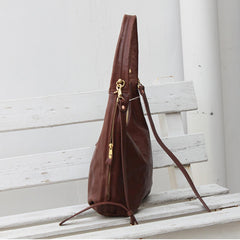 Hobo Brown Leather Purse Medium Hobo Bag Slouchy Hobo Purse Womens 