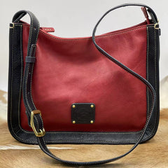 Genuine Leather Hobo Crossbody Womens red leather hobo bag