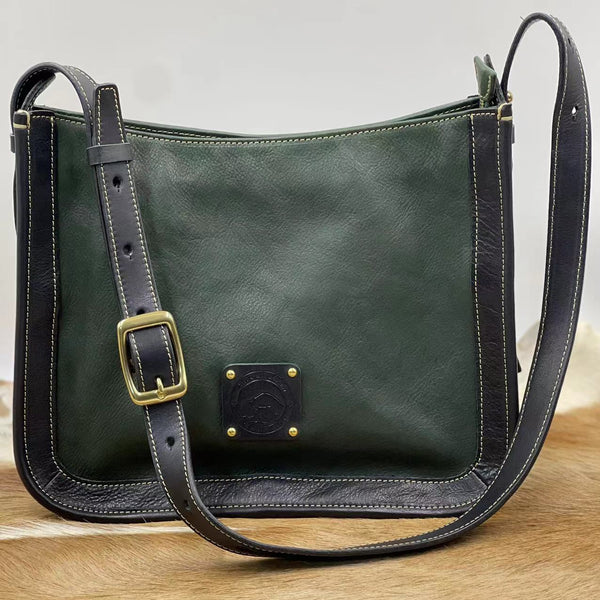 Genuine Leather Hobo Crossbody Green Leather Hobo Bag Womens