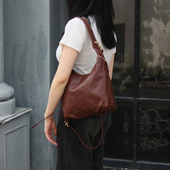 Hobo Brown Leather Purse Medium Hobo Bag Slouchy Hobo Purse Womens 