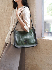 Genuine Leather Hobo Crossbody Green Leather Hobo Bag Womens