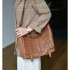 Minimalist Leather Hobo Bag Brown Genuine Leather Shoulder Bag Women
