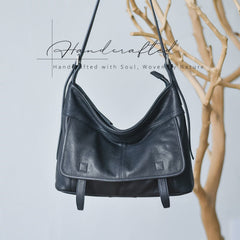 Minimalist Leather Hobo Bag Brown Genuine Leather Shoulder Bag Women