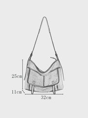 Minimalist Leather Hobo Bag Brown Genuine Leather Shoulder Bag Women