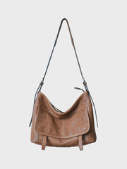 Minimalist Leather Hobo Bag Brown Genuine Leather Shoulder Bag Women