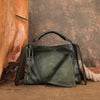 green Vintage Leather Hobo Bag With Zipper Western Hobo Purse Medium Hobo Purse Womens