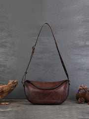 Retro Genuine Leather Sling Bag Crossbody Bag Purse Cross Body Hobo 