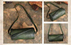 Small Leather Barrel Crossbody Bag Purse Vintage Leather Barrel Bag Womens 