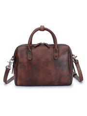 Women's Boston Bag Retro Leather Boston Bag Small Leather Bags Boston 