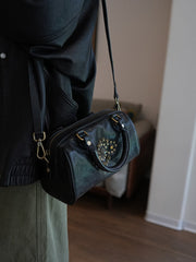 Women's Boston Bag Retro Leather Boston Bag Small Leather Bags Boston