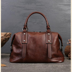 Retro Leather Boston Bag Women's Best Satchel Handbags 