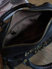 Women's Boston Bag Retro Leather Boston Bag Small Leather Bags Boston