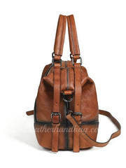 Retro Soft Cowhide Leather Handbag Women's Distressed Leather Tote Bag YDY