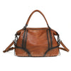 Vintage Brown Genuine Leather Shoulder Bag Retro Leather Handbag With Top Handle 