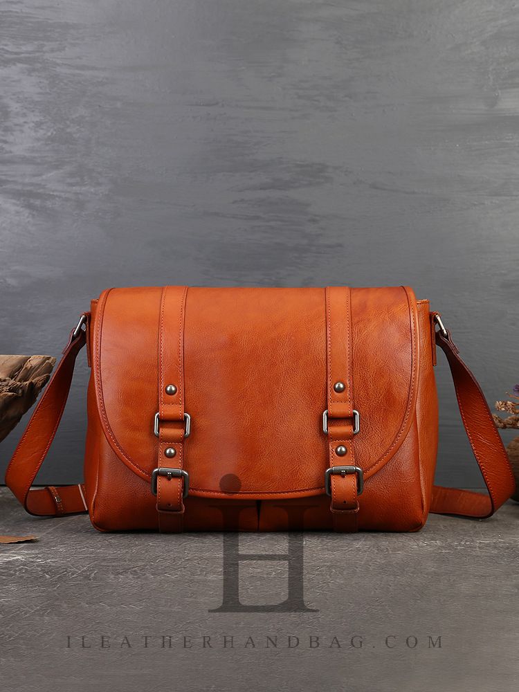 Genuine Leather Satchel Messenger Bag Womens Brown Leather Satchel 