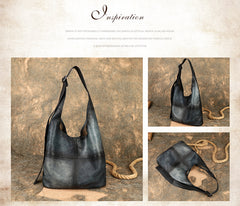 Distressed Leather Hobo Bag Genuine Leather Hobo Purses Soft Leather Slouchy Hobo Bag 