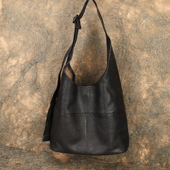 black Vintage Leather Tote Bag Slouchy Leather Tote Bag Slouchy Hobo Womens 