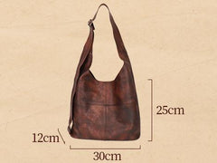 Distressed Leather Hobo Bag Genuine Leather Hobo Purses Soft Leather Slouchy Hobo Bag 