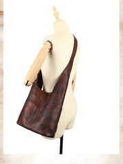 Distressed Leather Hobo Bag Genuine Leather Hobo Purses Soft Leather Slouchy Hobo Bag 