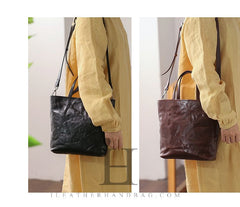 Genuine Small Leather Tote Bag Small Tote Leather Bag Womens 