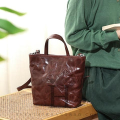 Genuine Small Leather Tote Bag Small Tote Leather Bag Womens 