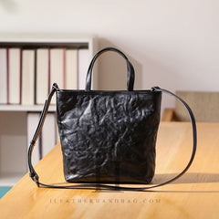 black Small Leather Tote Bag Small Tote Leather Bag Womens 