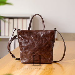 Genuine Small Leather Tote Bag Small Tote Leather Bag Womens 