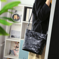 black Small Leather Tote Bag Small Tote Leather Bag Womens 