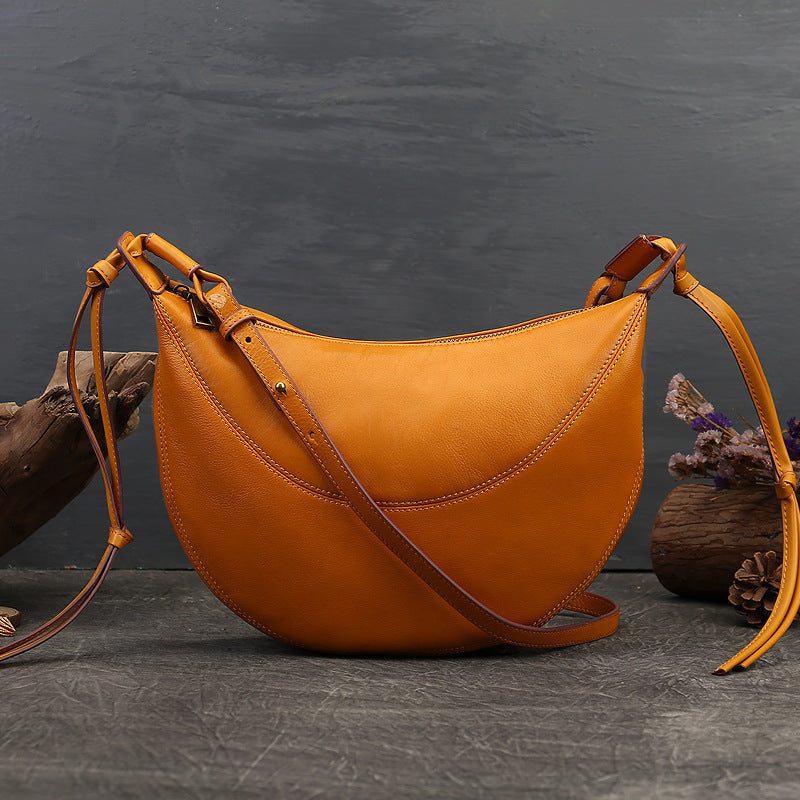 Small Hobo Bag Leather Half Moon Bag Women's Leather Hobo Bags 