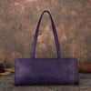 purple Small Ladies Purse Leather Shoulder Tote Bag Leather Small Leather Tote Purse 