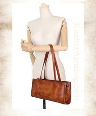 Genuine Leather Shoulder Bags For Women brown  Leather Shoulder Bag Tote 