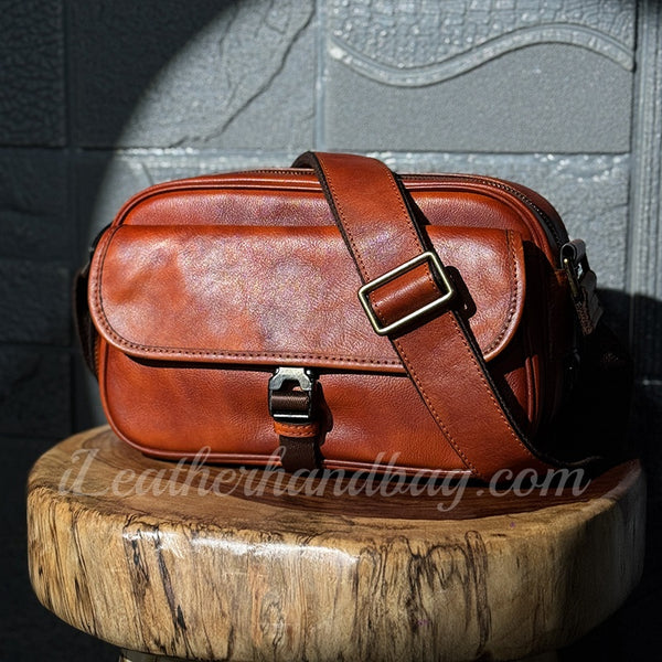 Small Leather Bags For Men Genuine Leather Mens Crossbody Bag Mens Leather bag small 