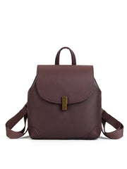 Small Leather Knapsack brown Leather Small Backpack Women's 