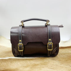 Women's Small Leather Satchel Purse Genuine Leather Satchel Crossbody Bag