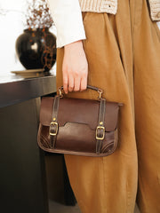 Women's Small Leather Satchel Purse brown  Leather Satchel Crossbody Bag