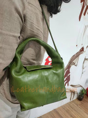 Small Leather Tote Bag Small green Leather Crossbody Purse Small Leather Purse For Ladies - iLeatherhandbag