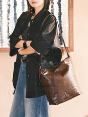 Leather Hobo Bag Brown Leather Bucket Hobo Bag Soft Leather Hobo Purse Womens 