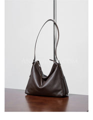 Women's Black Leather Hobo Shoulder Bag Genuine Leather Hobo Purses - iLeatherhandbag
