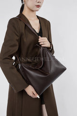 Women's Black Leather Hobo Shoulder Bag Genuine Leather Hobo Purses - iLeatherhandbag
