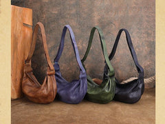 Women's Genuine Leather Hobo Sling Bag Soft Leather Slouchy Hobo Bag