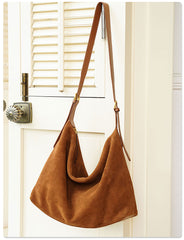 Brown Suede Hobo Bag Small Hobo Shoulder Bag Womens Soft Leather Leather Hobo