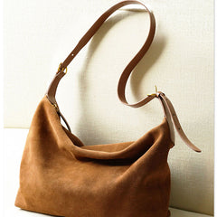 
Suede Hobo Shoulder Bag Brown Suede Hobo Bag With Zipper Women's Leather Hobo Bags
