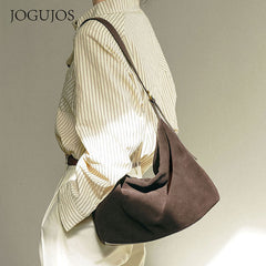 Suede Hobo Shoulder Bag Genuine Leather Brown Suede Hobo Bag Womens