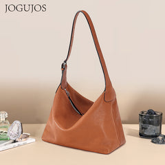 Leather Hobo Shoulder Bag Brown Suede Hobo Bag With Zipper Women's Leather Hobo Bags
