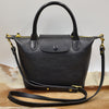 Women's Small Leather Tote Black Leather Crossbody Purse