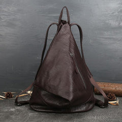 Triangle Genuine Leather Backpack Bag Leather Rucksack Bag 